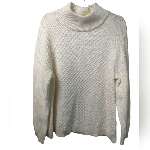 Talbots Textured Stitch Mock Neck Sweater Sz XL - Picture 1 of 10